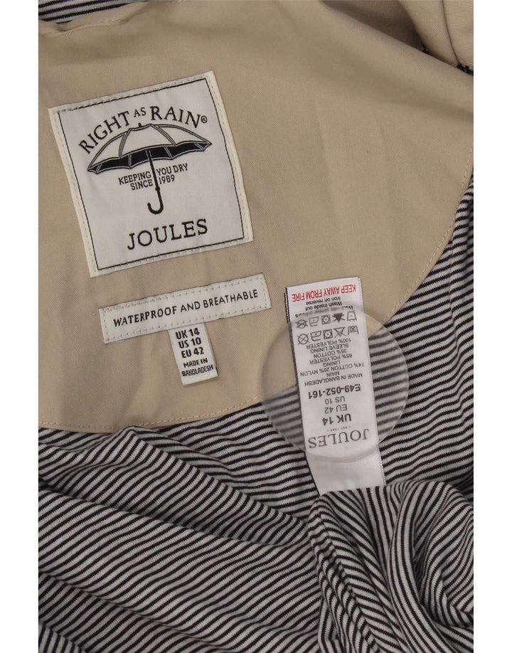 Chaqueta impermeable con capucha y corte regular para mujer Joules UK 44 Algodón gris medio