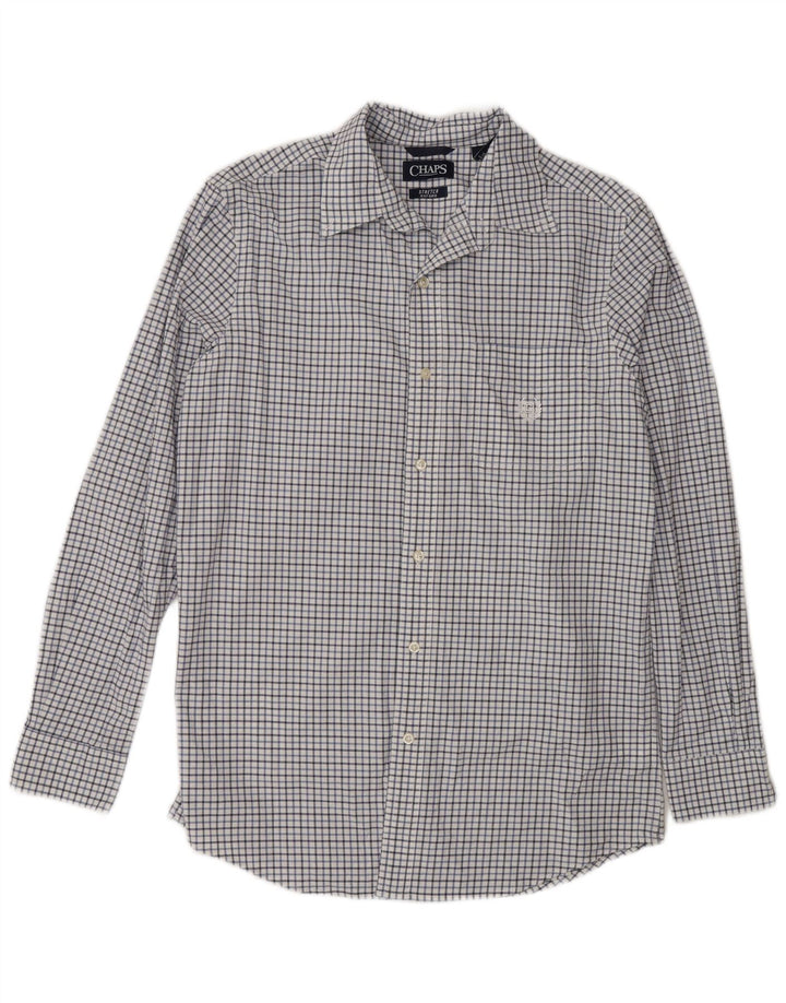 Chaps Camisa Oxford para hombre de algodón a cuadros blancos pequeños