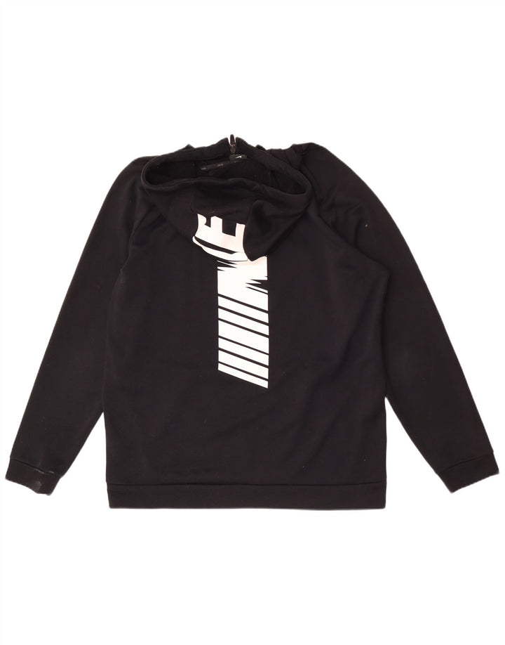 Nike Dri Fit Graphic Zip Sudadera con capucha para hombre, tamaño grande, poliéster negro