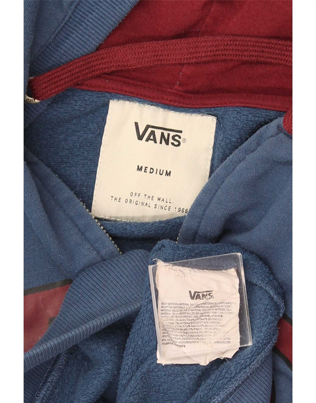 Vans Hombre Sudadera Con Capucha Y Cremallera Gráfica De Algodón Azul Medio
