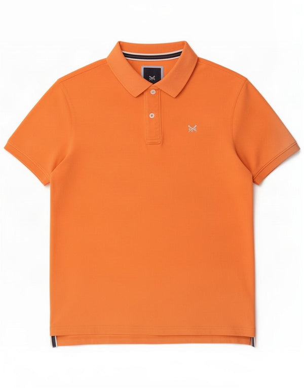 Crew Clothing Polo para hombre de algodón naranja grande