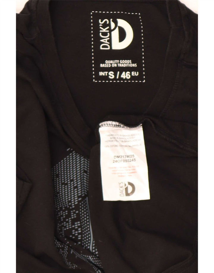 Dack's Camiseta gráfica para hombre Top pequeño de algodón negro