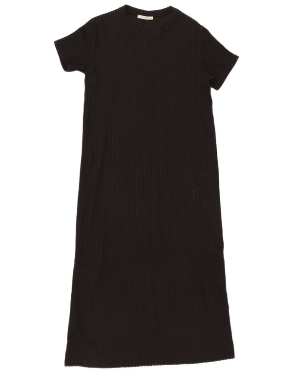 Zara Mujer Trafaluc Vestido Camiseta Reino Unido 10 Pequeño Algodón Negro