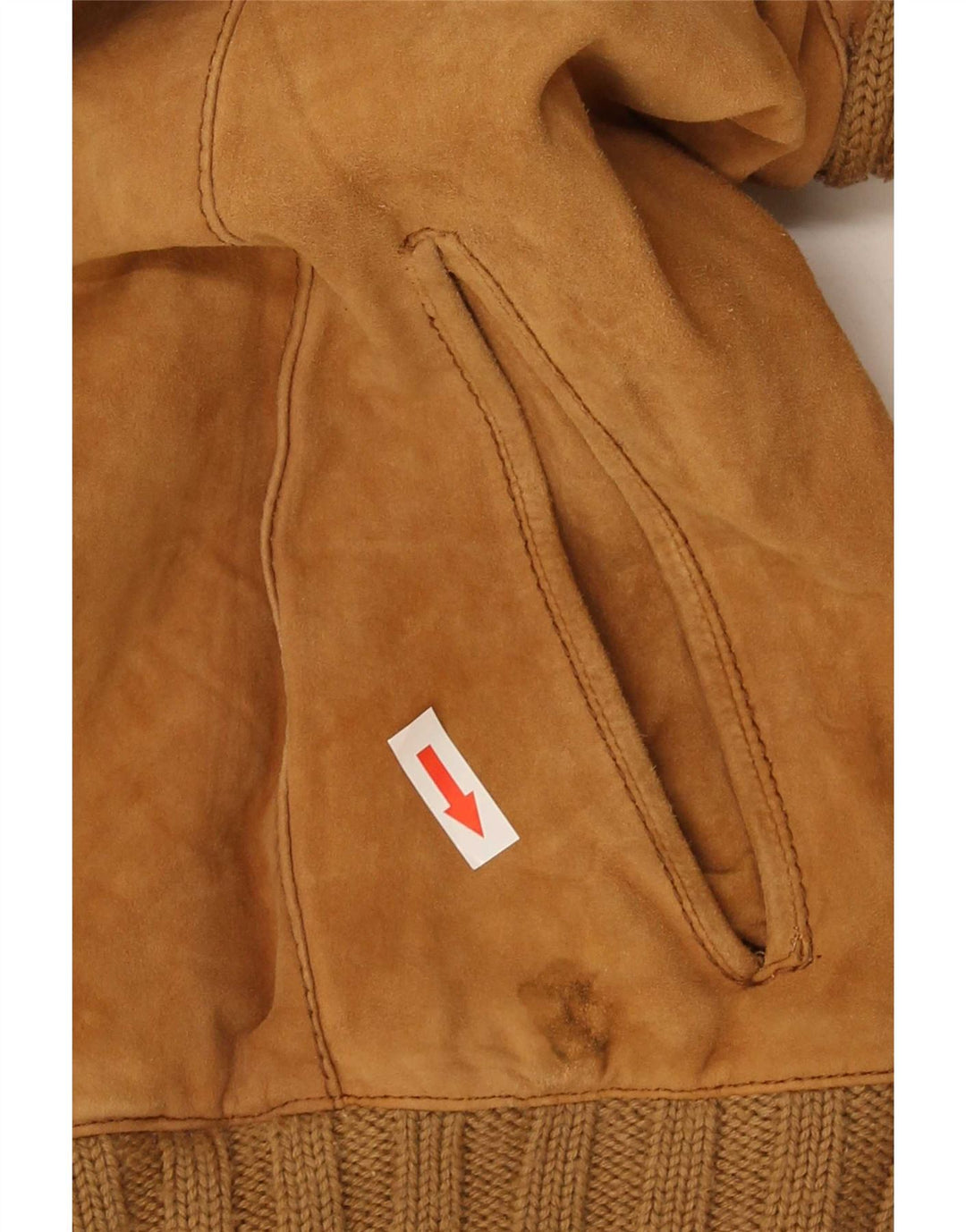 Vintage hombres ante bomber chaqueta IT 46 pequeño beige