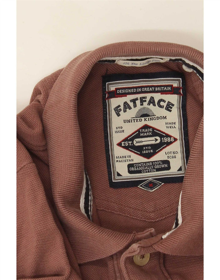 Polo de hombre Fat Face de manga larga de algodón marrón medio
