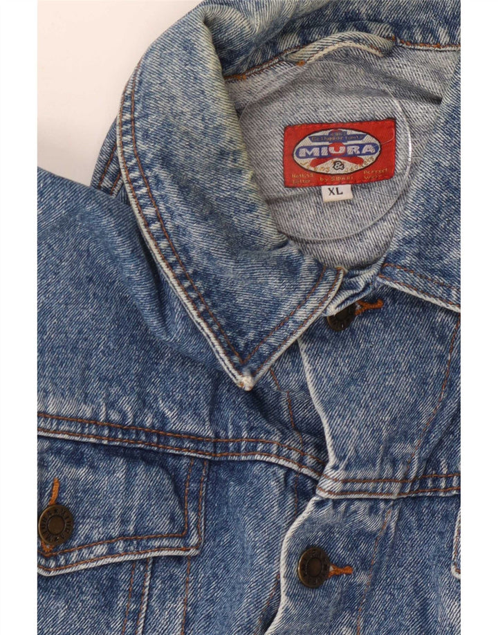 Vintage hombres chaqueta de mezclilla Reino Unido 42 XL azul