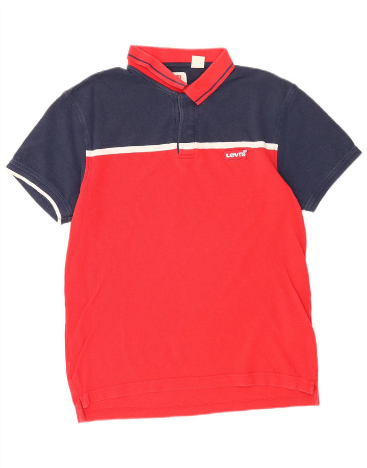 Levi's Polo para hombre de algodón color block en rojo medio
