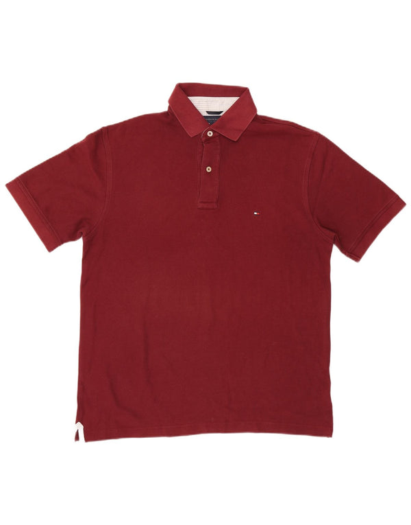 TOMMY HILFIGER Polo para hombre de algodón burdeos medio