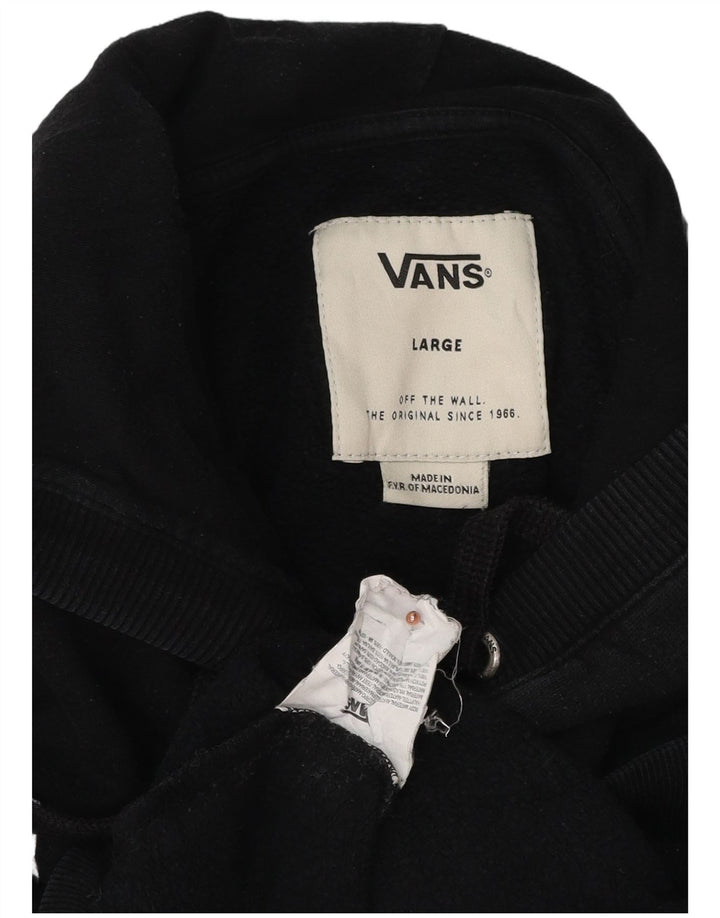 VANS Hombre Graphic Sudadera con capucha Jumper Large Negro Algodón