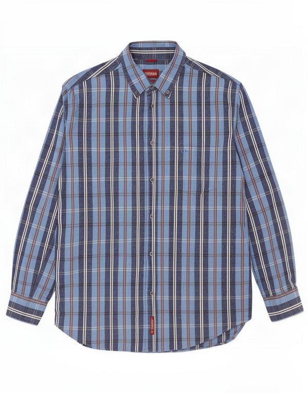 Camisa Carrera para hombre 2XL Algodón a cuadros azul