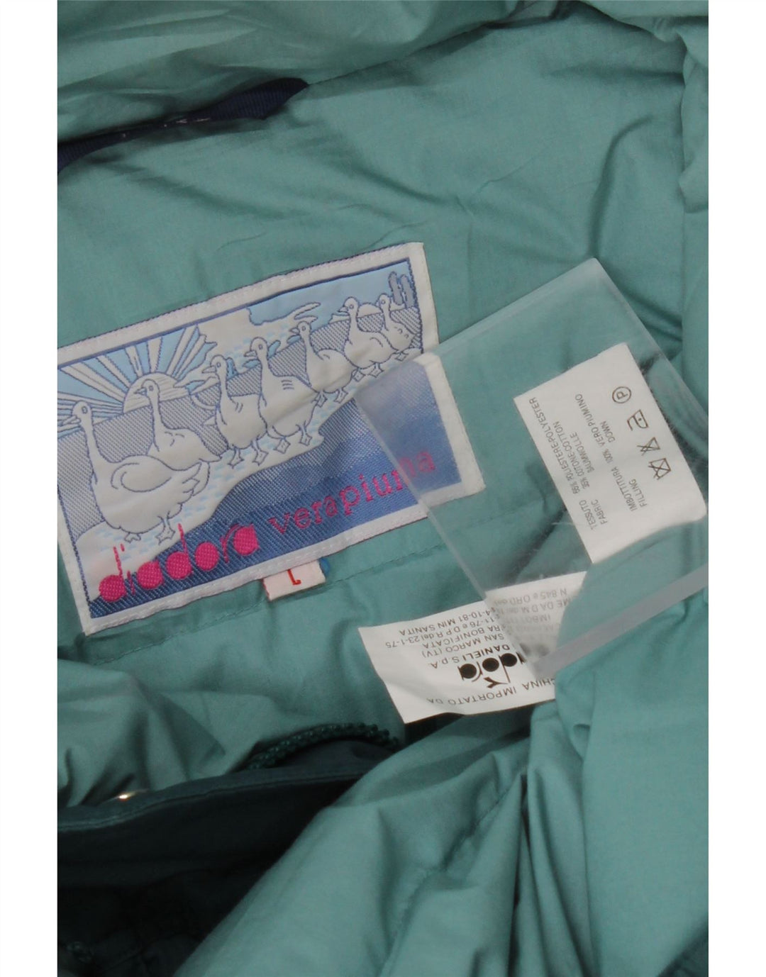 DIADORA Chaqueta acolchada extragrande con capucha para mujer UK 46 Large Blue Floral