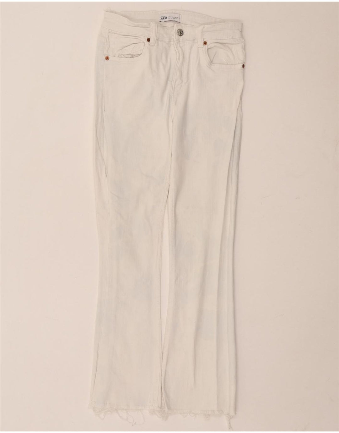 Zara Jeans Bootcut Mujer EU 34 2XS W24 L26 Algodón Blanco