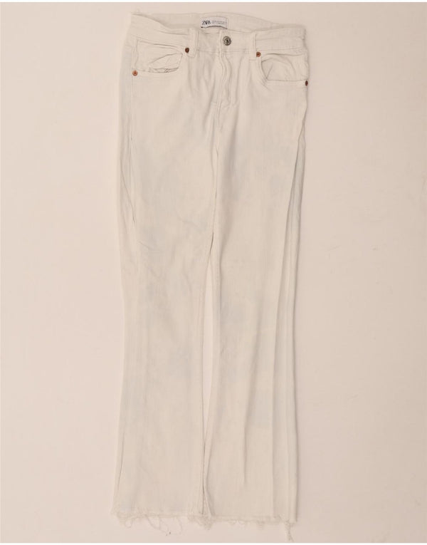 Zara Womens Bootcut Jeans EU 34 2XS W24 L26 White Cotton