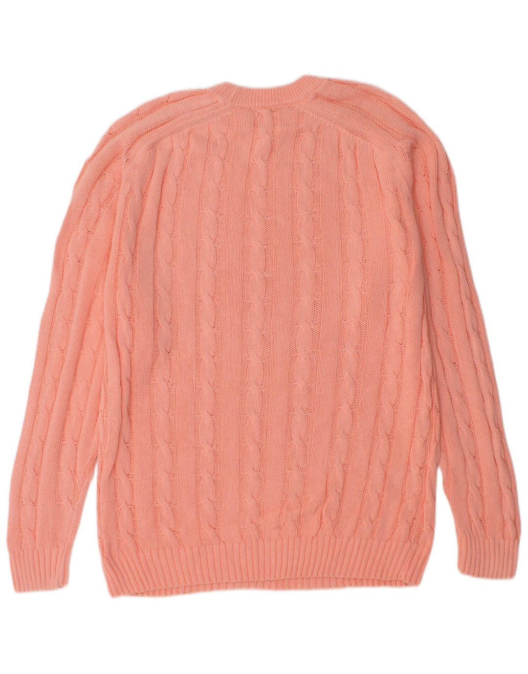 Vintage hombres cuello redondo jersey suéter grande rosa