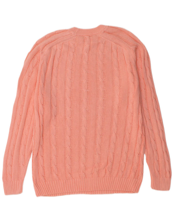 Vintage hombres cuello redondo jersey suéter grande rosa