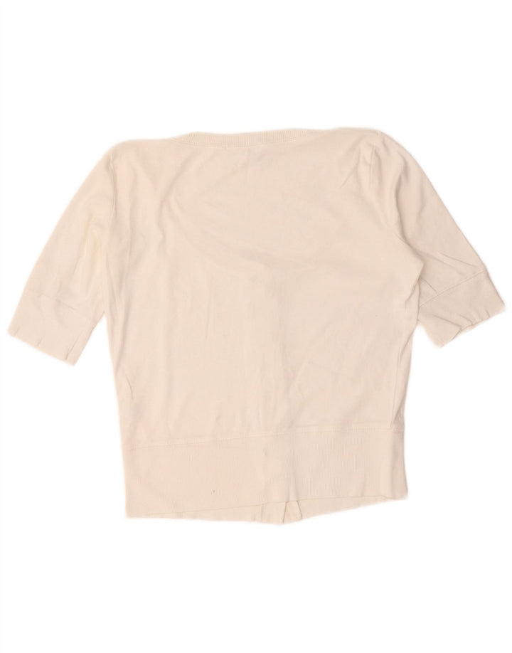 Marks & Spencer - Cárdigan de manga corta para mujer, talla 40, talla mediana, color blanco