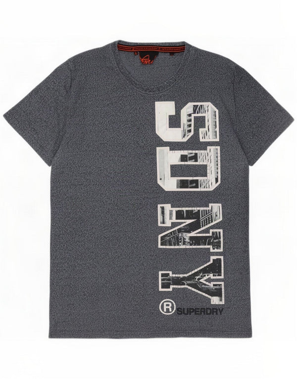 Superdry Camiseta gráfica para hombre Top 2XL Algodón moteado azul marino