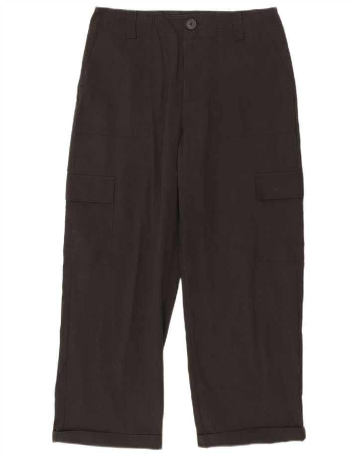 Zara Mujer Pantalón Cargo Recto Mediano W28 L25 Algodón Negro