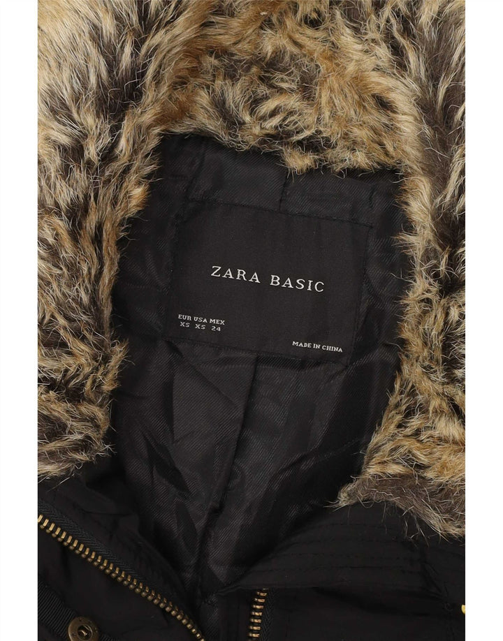 Zara Mujer Abrigo Extragrande UK 6 XS Bloque De Color Negro