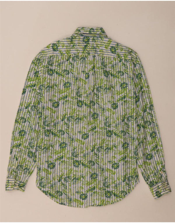 Camisa Massimo Dutti Hombre Talla 40 Mediana Verde Floral