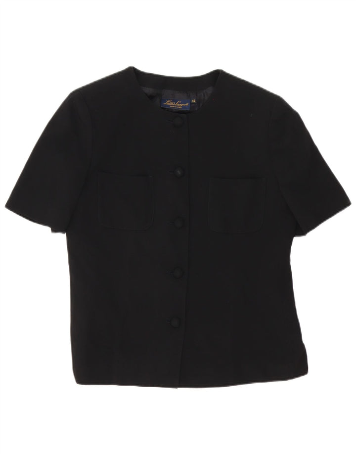 Luisa Spagnoli Chaqueta Blazer de Manga Corta con 5 Botones para Mujer IT 46 Grande Negro