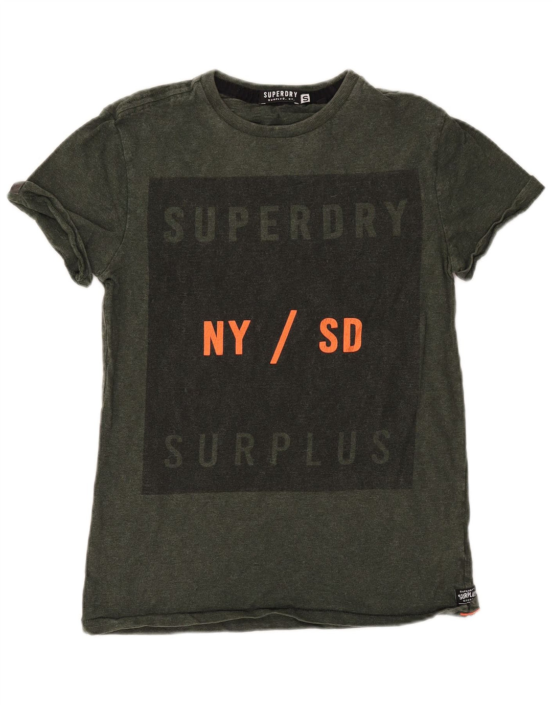 SUPERDRY Camiseta gráfica para hombre Top Small Khaki Cotton