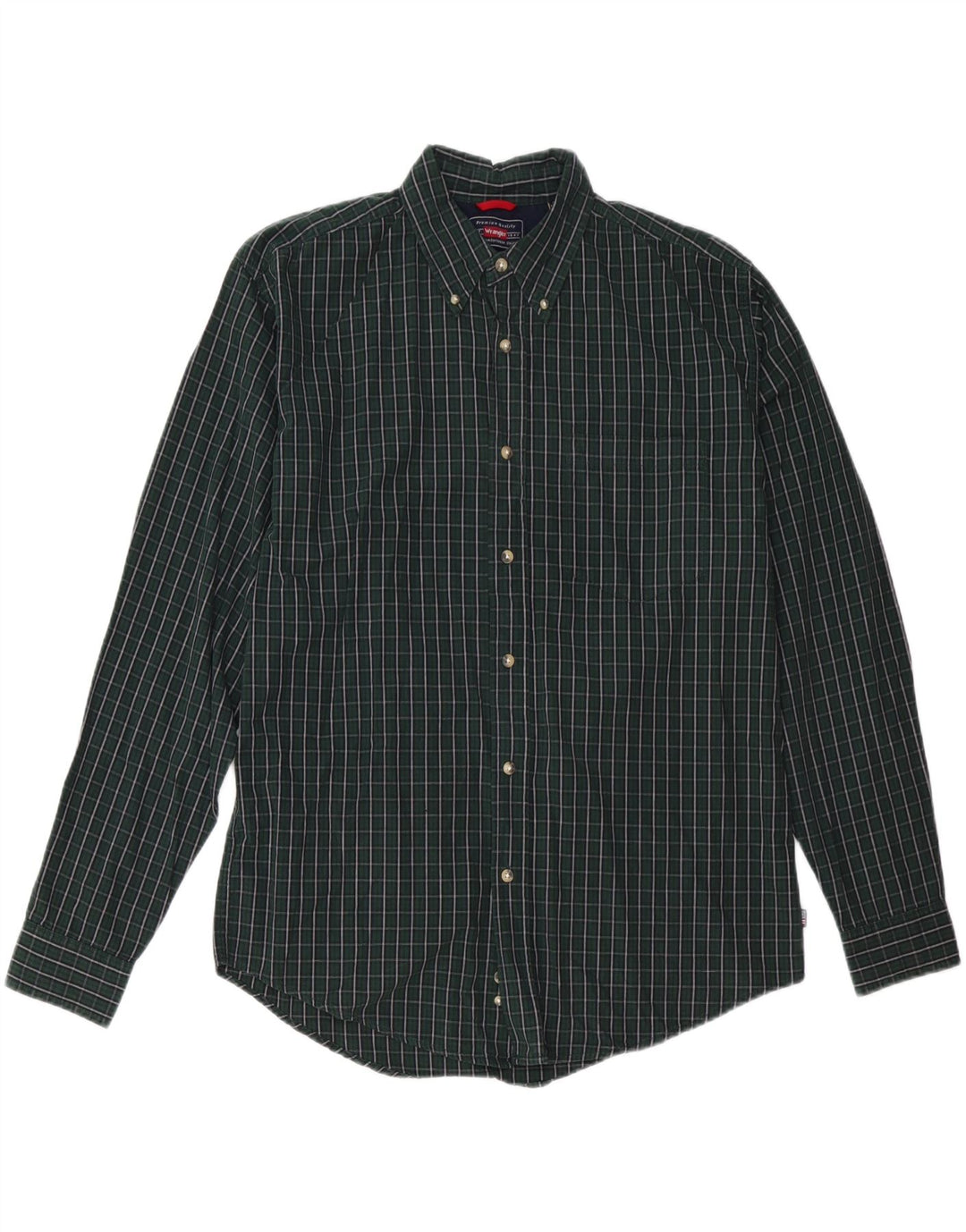 WRANGLER Camisa De Franela De Algodón A Cuadros Verde Medio Hombre