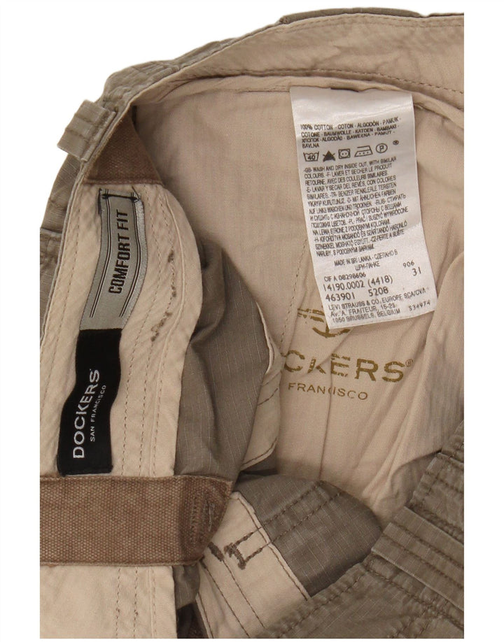 Dockers Pantalones cortos cargo de ajuste cómodo para hombre W31 Algodón caqui mediano