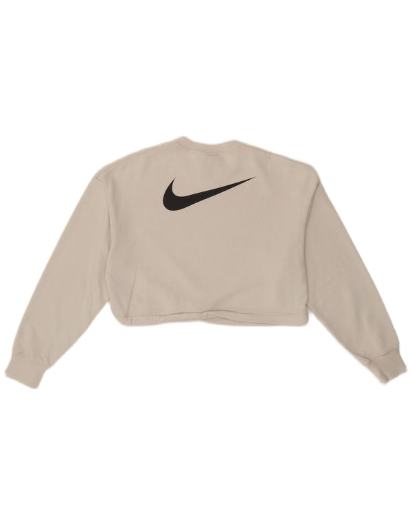 Nike Sudadera corta con gráfico extragrande para mujer UK 6 XS Algodón blanco