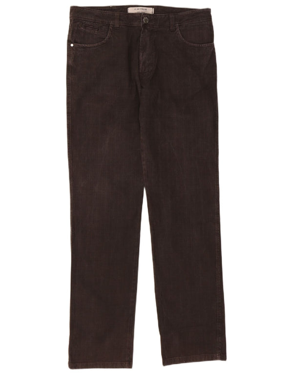 J.E. Mc Collum Pantalones casuales para hombre IT 50 Large W36 L32 Brown Check