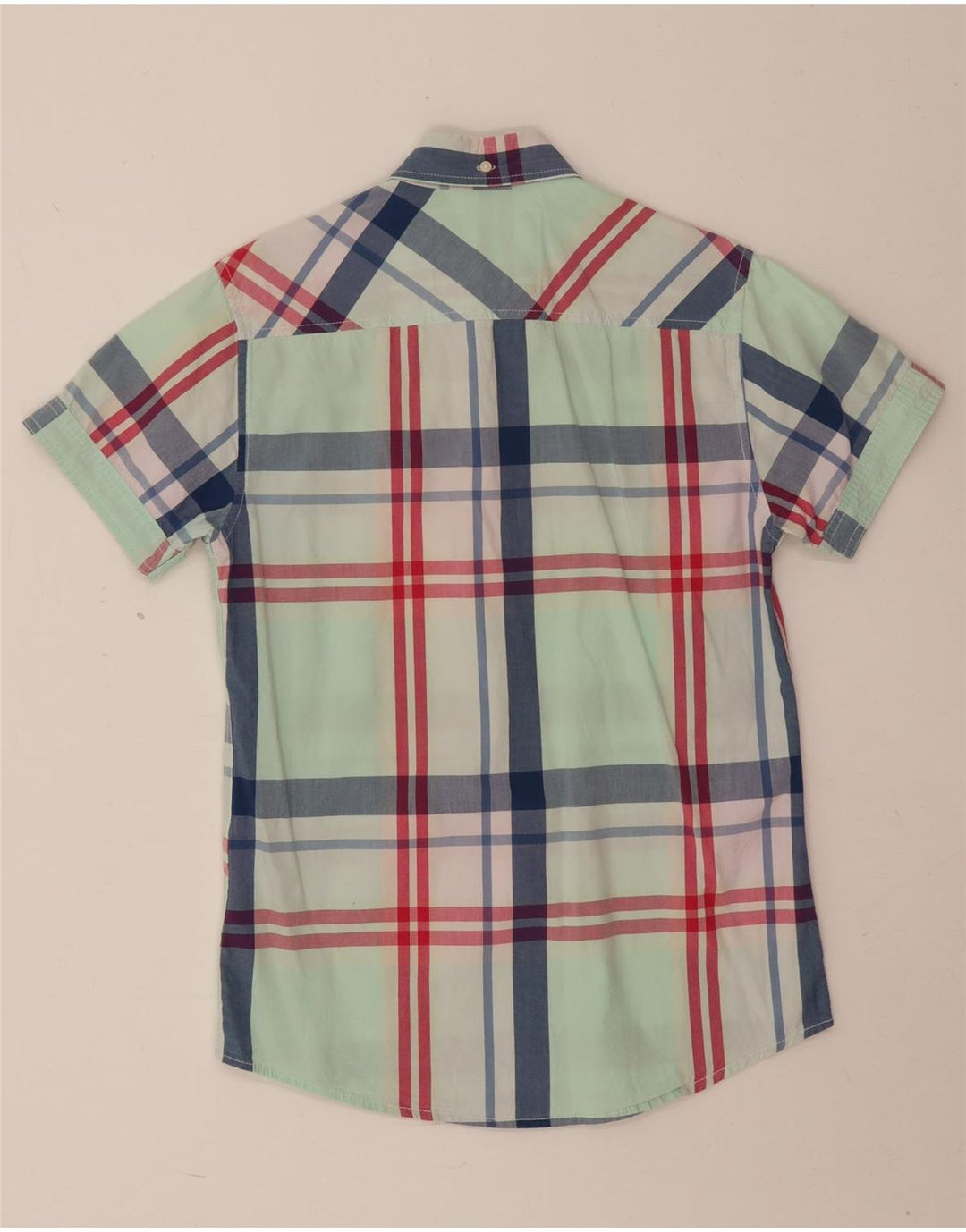 Jack & Jones Hombre Camisa De Manga Corta Small Green Plaid