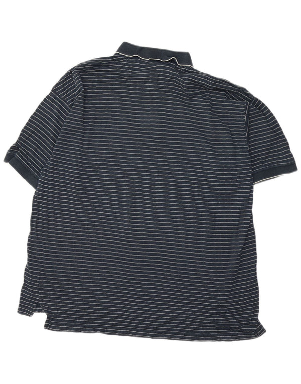 IZOD Polo para hombre de algodón a rayas azul marino grande
