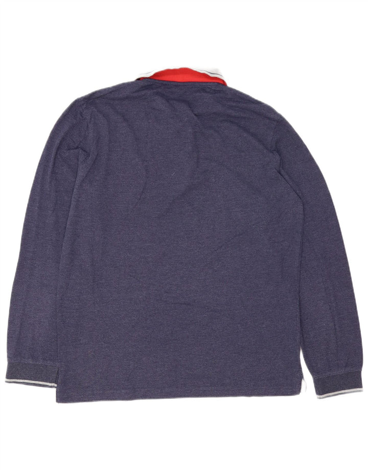 Champion Polo De Rugby De Manga Larga Para Hombre Azul Marino Mediano