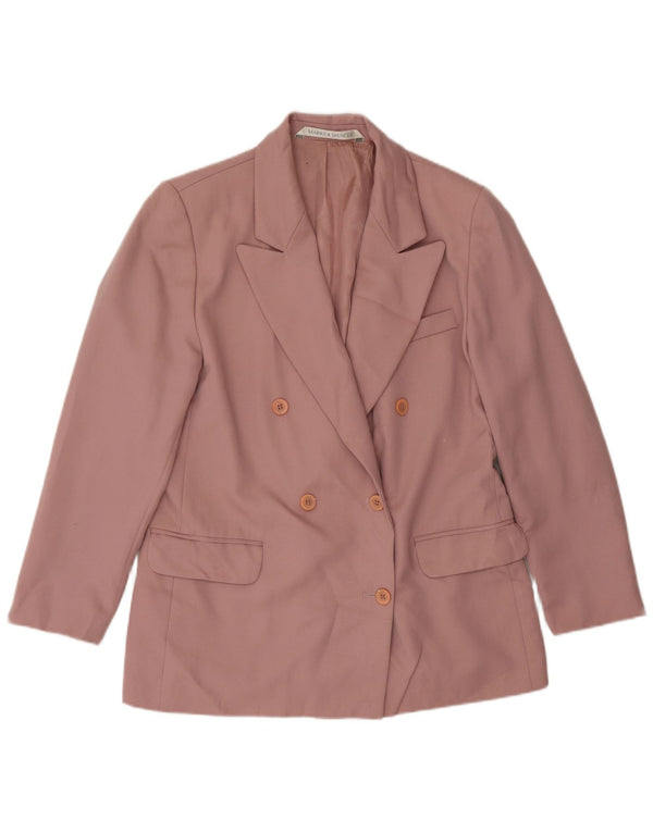 Marks & Spencer Chaqueta Blazer de Manga 3/4 para Mujer UK 42 Rosa Mediano