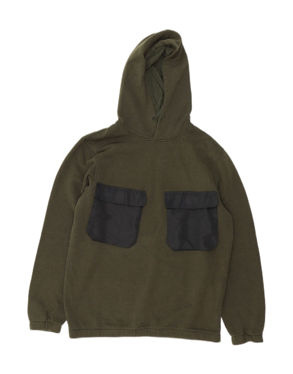 Jack & Jones Hombre Sudadera con Capucha Jumper Large Caqui Colorblock Algodón
