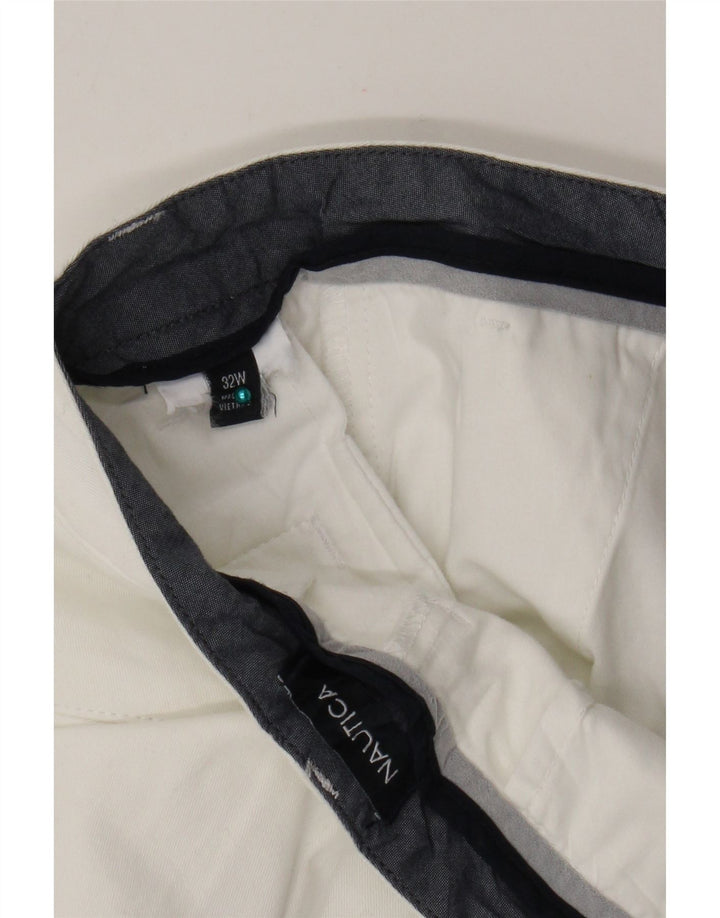 Nautica Pantalones cortos chinos para hombre W32 mediano blanco