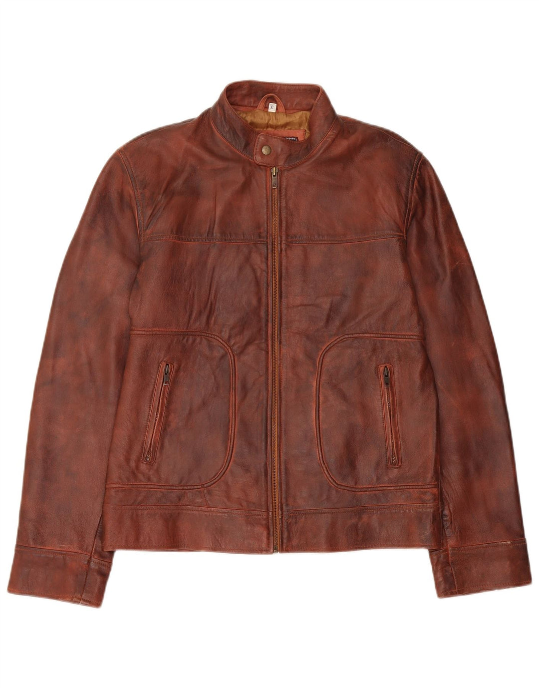 Vintage Mujer Reino Unido 18 XL Cuero Marrón