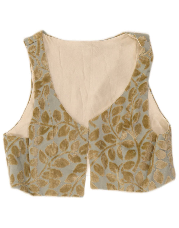 Vintage mujer chaleco Reino Unido 16 grande azul floral