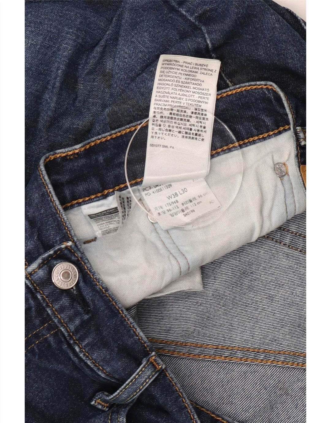 Levi's Hombre 511 Slim Jeans W38 L30 Algodón Azul