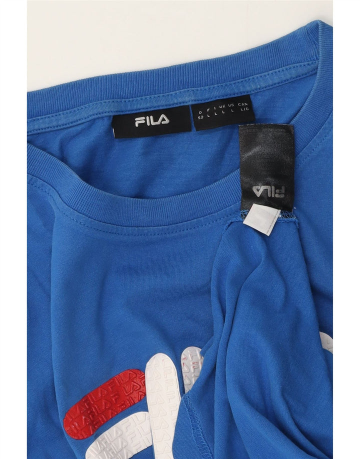 Fila - Camiseta gráfica para hombre, talla grande, algodón azul