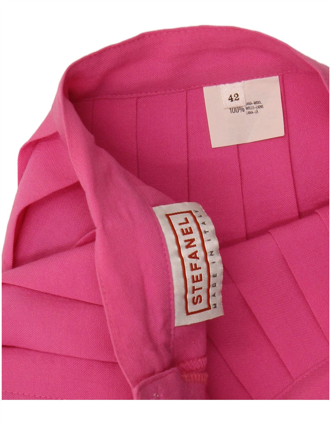Stefanel Minifalda plisada para mujer IT 42 Medium W25 Lana rosa