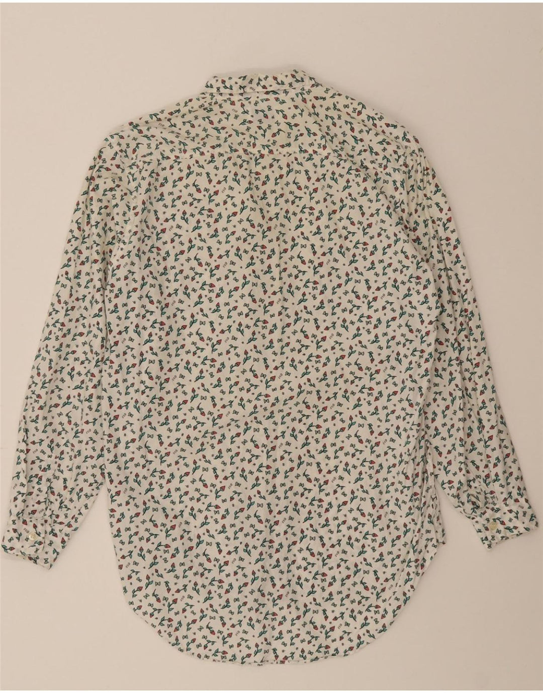 VINTAGE Womens Shirt IT 42 Medium Off White Floral Vintage Vintage and Second-Hand Vintage from Messina Hembry 