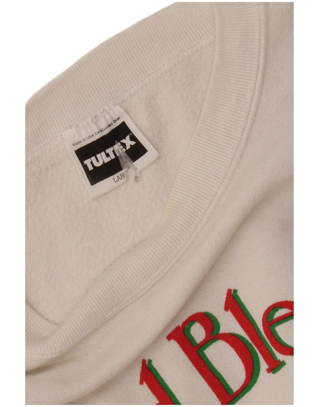 TULTEX Sudadera gráfica para mujer Jumper UK 46 Large White Cotton