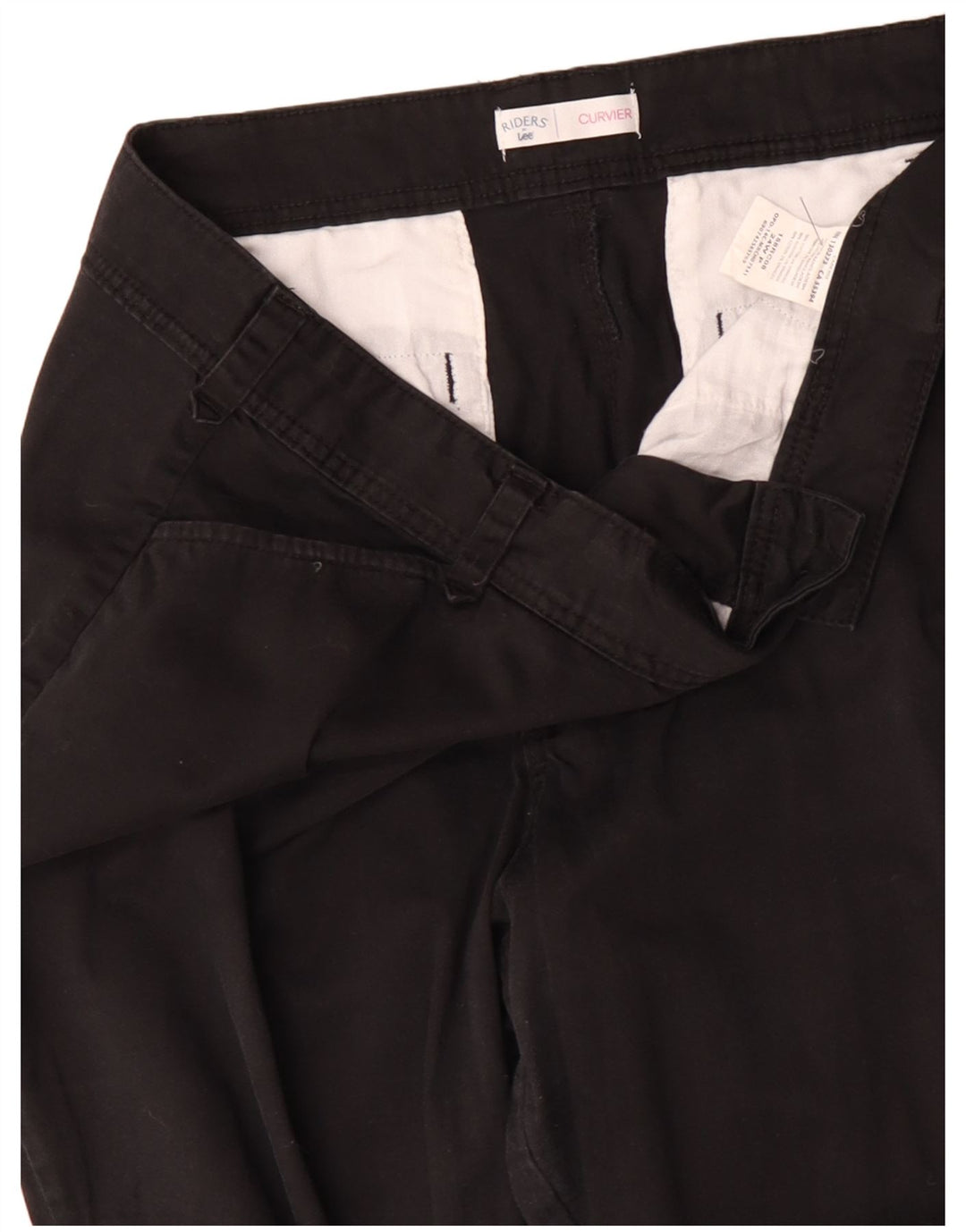 Lee Pantalones casuales rectos para mujer US 24 4XL W48 L30 Algodón negro