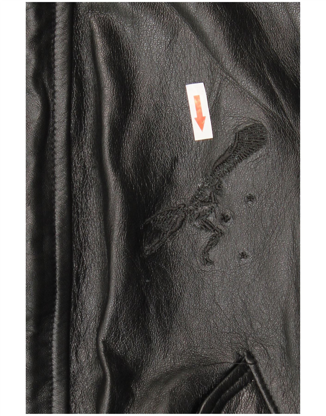 VINTAGE Chaqueta de cuero para hombre Reino Unido 36 Pequeño cuero negro