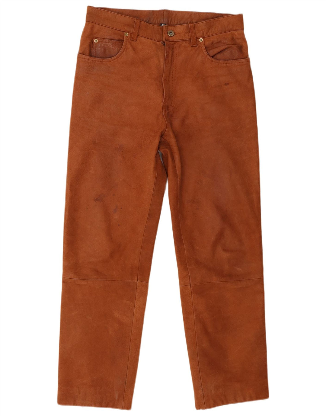 John Devin Classics - Pantalones rectos de ante para hombre IT 48 Medium W32 L28 Marrón