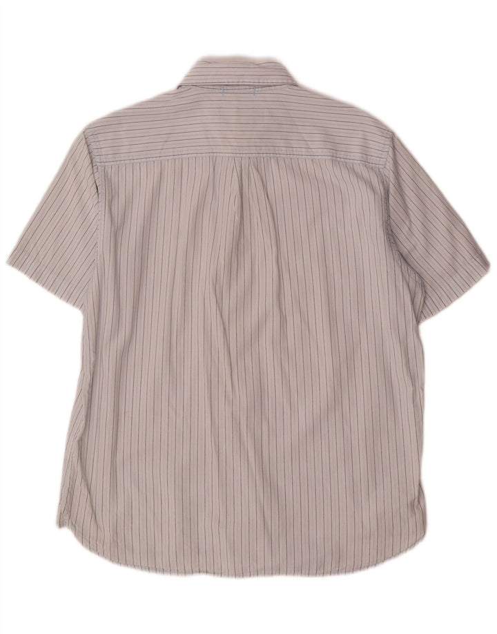 WRANGLER Camisa de manga corta para hombre, mediana, blanca, a rayas