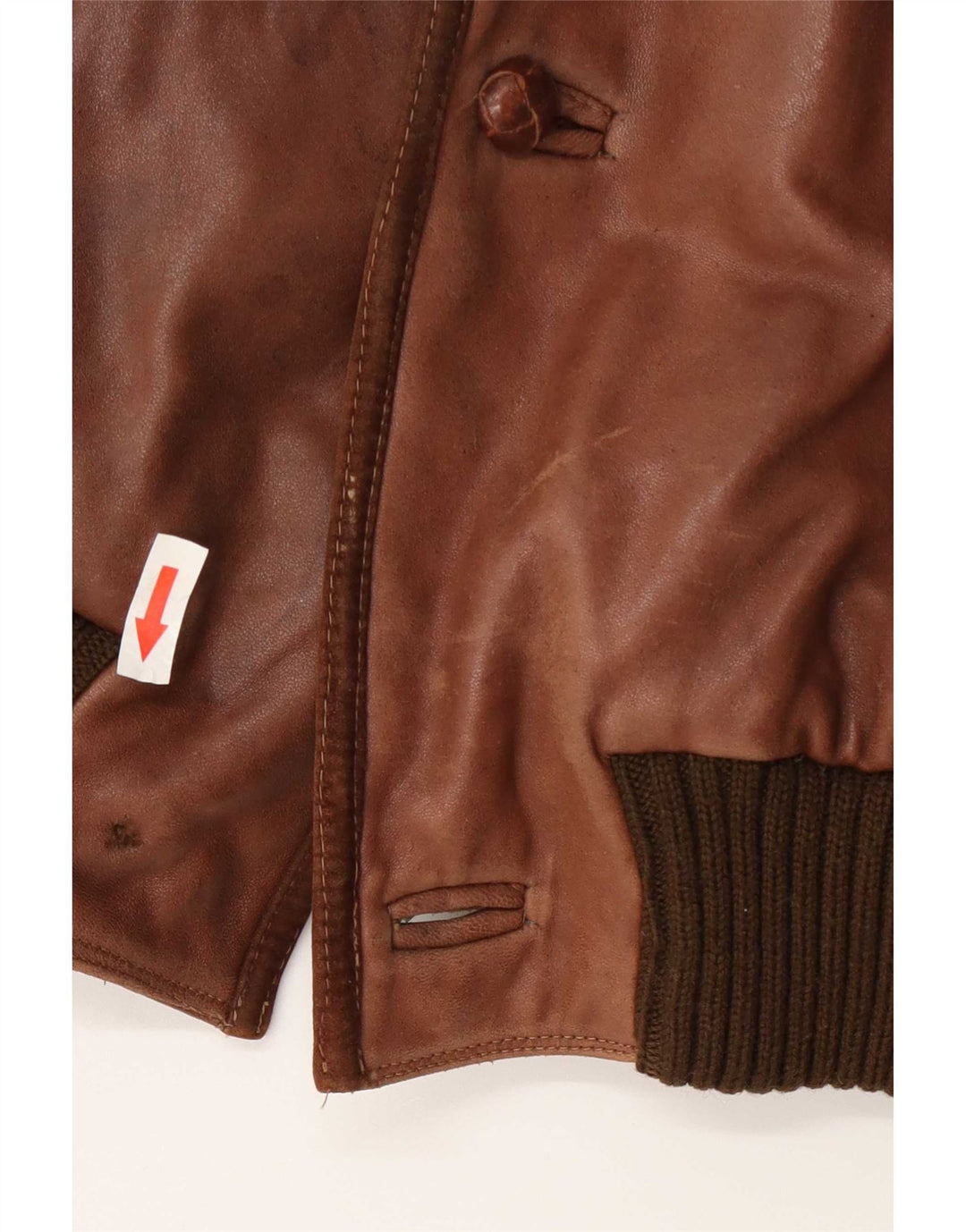 Chaqueta de cuero vintage para hombre UK 36 Small Brown