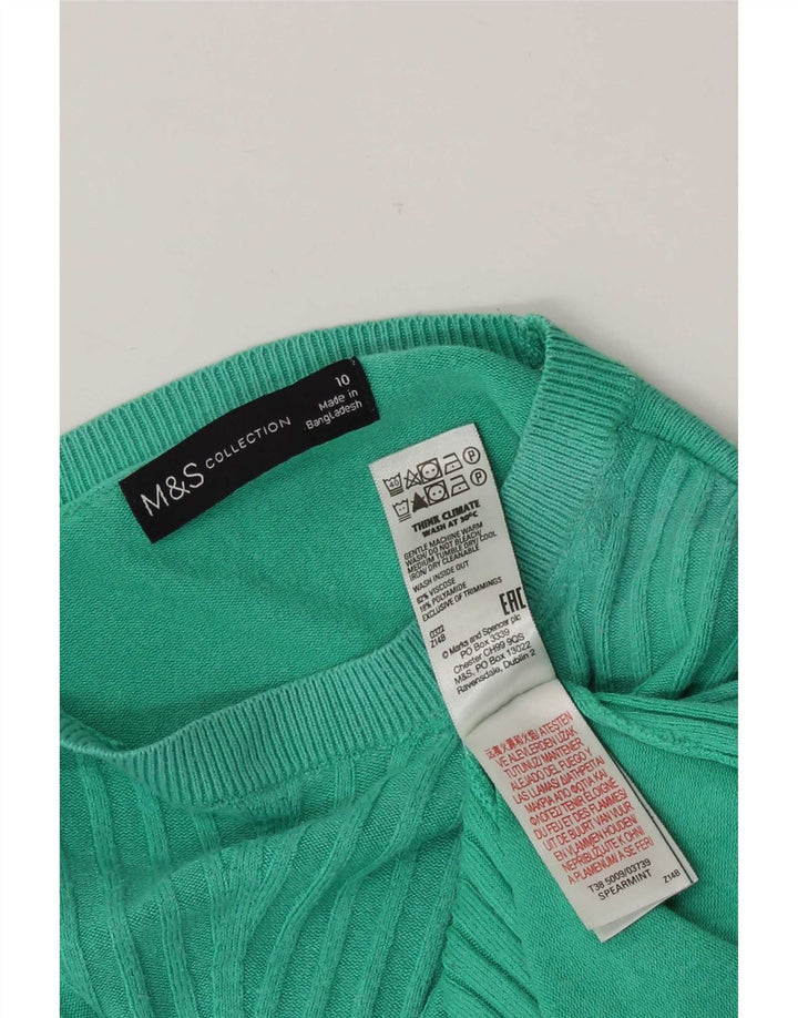 Marks & Spencer Blusa para Mujer Top UK 10 Small Viscosa Verde