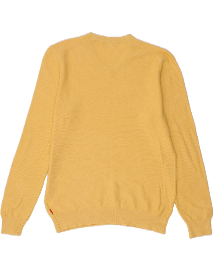IZOD Mens V-Neck Jumper Sweater Medium Yellow Cotton Vintage Izod and Second-Hand Izod from Messina Hembry 